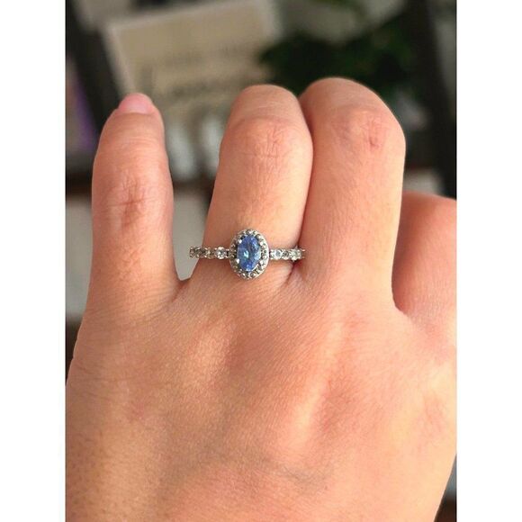 Tanzanite/Cz Ring  - Picture 6 of 6